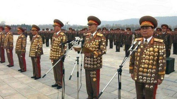 Communist North Korean Generals medals extend to pants